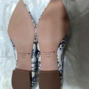 kate spade White and Blue Floral Pointed Toe Flats